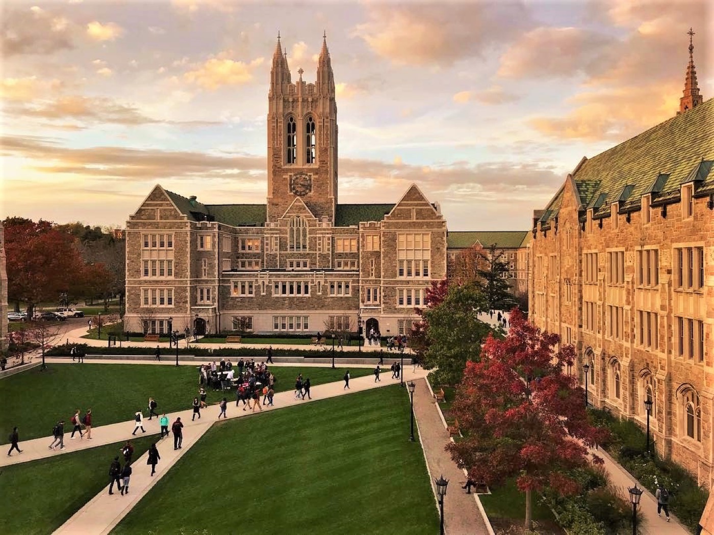 Boston College campus green